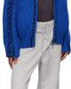 OPEN YY OPEN YY Blue Stitch Zip Up Knit Hoodie - 4