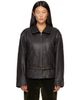 OPEN YY OPEN YY Brown Belted Leather Jacket - 1