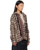 OPEN YY OPEN YY Brown Checkered Crinkle Ruffle Shirt - 2