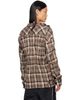 OPEN YY OPEN YY Brown Checkered Crinkle Ruffle Shirt - 3