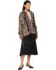 OPEN YY OPEN YY Brown Checkered Crinkle Ruffle Shirt - 4