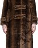 OPEN YY OPEN YY Brown Tab Toggle Faux-Fur Coat - 1