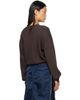 OPEN YY OPEN YY Brown Wool Criss Cross Wrap Knit Sweater - 3