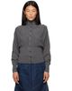 OPEN YY OPEN YY Gray Button Up Blouson Cardigan - 1