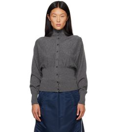 OPEN YY OPEN YY Gray Button Up Blouson Cardigan