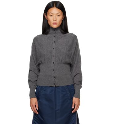 OPEN YY OPEN YY Gray Button Up Blouson Cardigan