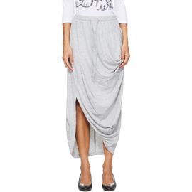 OPEN YY OPEN YY Gray Draped Cotton Midi Skirt
