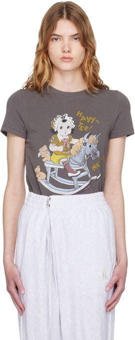 OPEN YY OPEN YY Gray Rocking Baby T-shirt