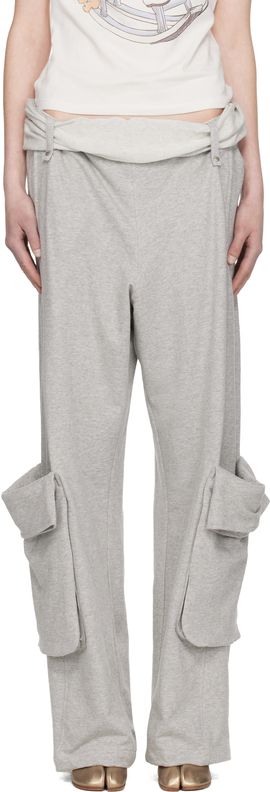 OPEN YY OPEN YY Gray Rolled Waist Sweat Cargo Pants
