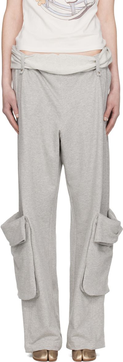 OPEN YY OPEN YY Gray Rolled Waist Sweat Cargo Pants