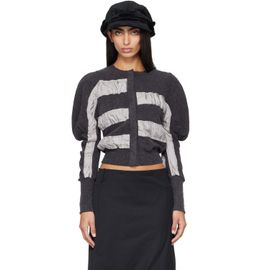 OPEN YY OPEN YY Gray Slouchy Puff Panel Cardigan