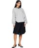 OPEN YY OPEN YY Gray Slouchy V-Neck Sweatshirt - 4