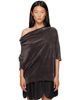 OPEN YY OPEN YY Gray Velvet Cowl Neck T-shirt - 1