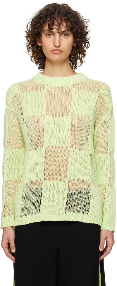 OPEN YY OPEN YY Green Check Sweater