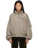 OPEN YY OPEN YY Khaki Fluid Cargo Bomber Jacket - 1