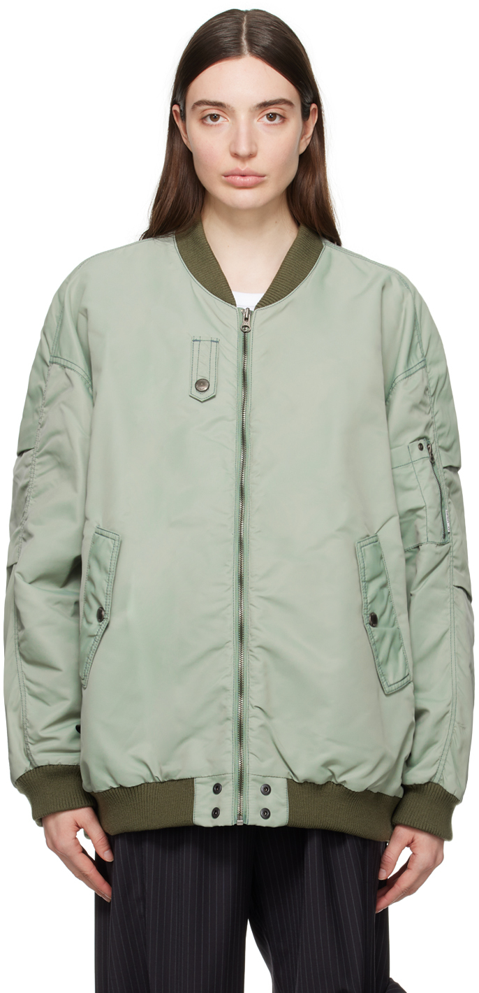 OPEN YY - Khaki Oversized Bomber Jacket