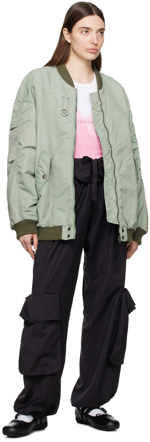 OPEN YY - Khaki Oversized Bomber Jacket