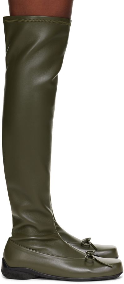 OPEN YY OPEN YY Khaki Thigh High Ballet Boots