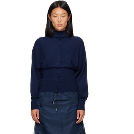 OPEN YY OPEN YY Navy Button Up Blouson Cardigan