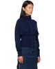 OPEN YY OPEN YY Navy Button Up Blouson Cardigan - 2