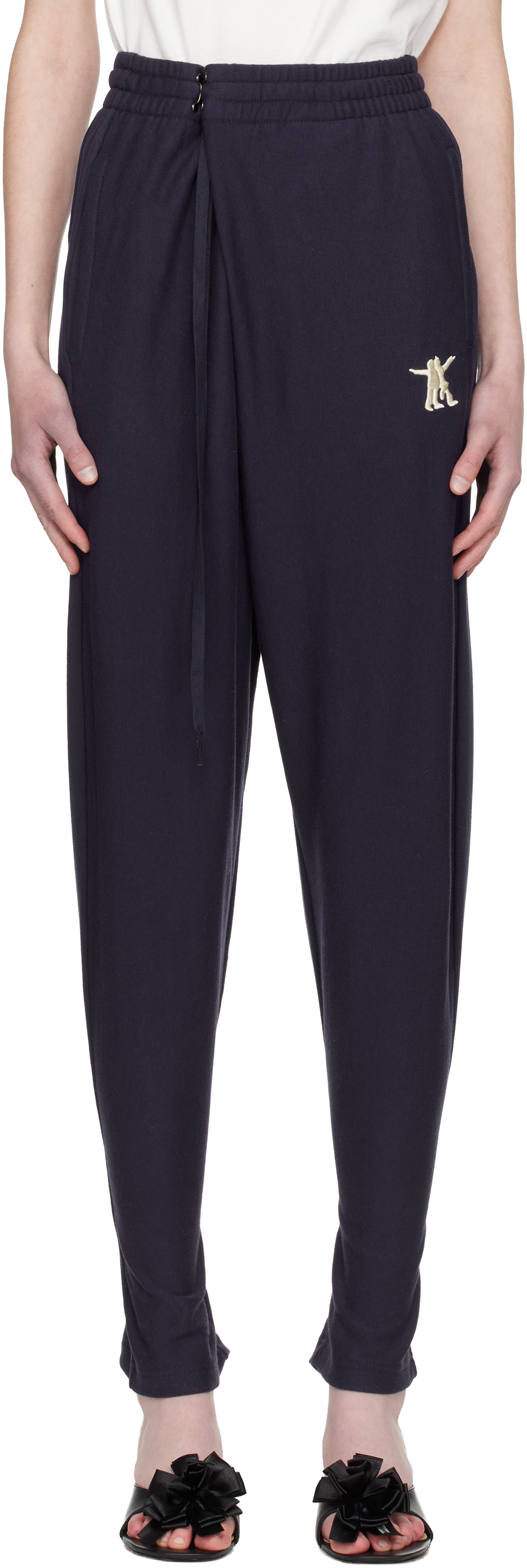 OPEN YY - Black Layered Knee Socks Lounge Pants