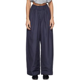 OPEN YY OPEN YY Navy Fluid Full Gather Trousers