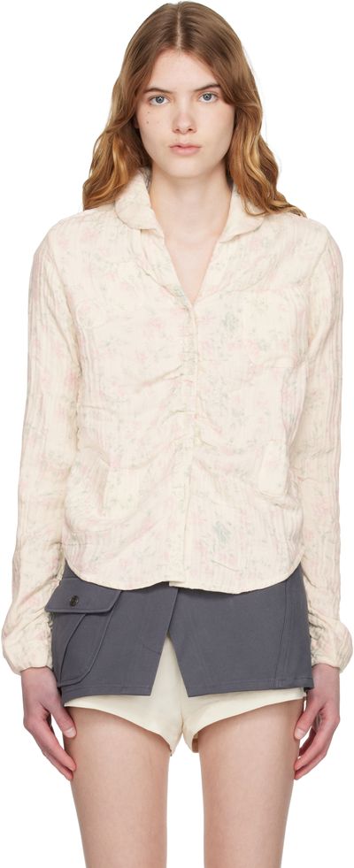 OPEN YY OPEN YY Off-White Floral Blankie Shirt