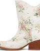 OPEN YY OPEN YY Off-White Floral Western Mid Calf Boots - 3