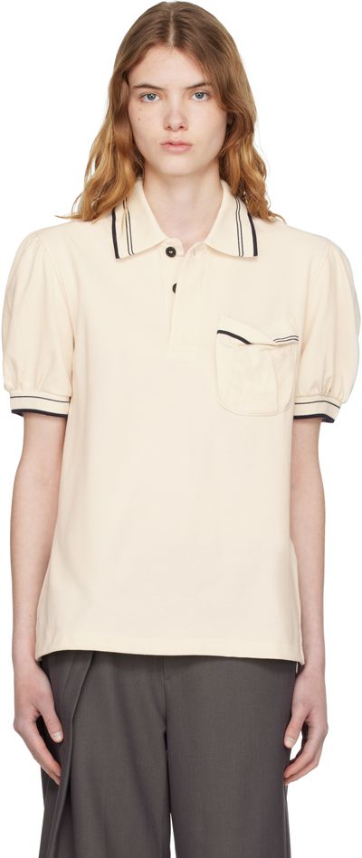 OPEN YY OPEN YY Off-White Puffy Piqué Polo