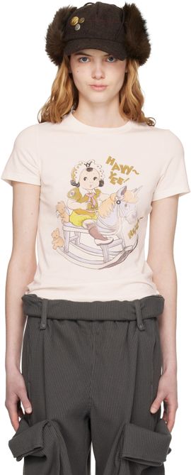 OPEN YY OPEN YY Off-White Rocking Baby T-shirt