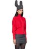 OPEN YY OPEN YY Red Button Up Blouson Cardigan - 2