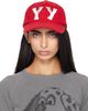 OPEN YY OPEN YY Red 'Yy' Wool Heart Bone Ball Cap - 1