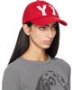 OPEN YY OPEN YY Red 'Yy' Wool Heart Bone Ball Cap - 2