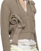 OPEN YY OPEN YY Taupe Applique Knit Zipup Sweater - 2