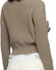 OPEN YY OPEN YY Taupe Applique Knit Zipup Sweater - 3