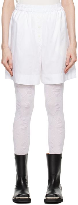 OPEN YY OPEN YY White Argyle Pyjama Shorts