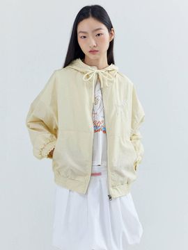 OPENING SUNSHINE Double Ribbon Nylon Wind breaker [Yellow]