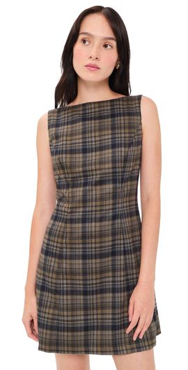 o.p.t o. p.t Aspen Mini Dress Olive Plaid