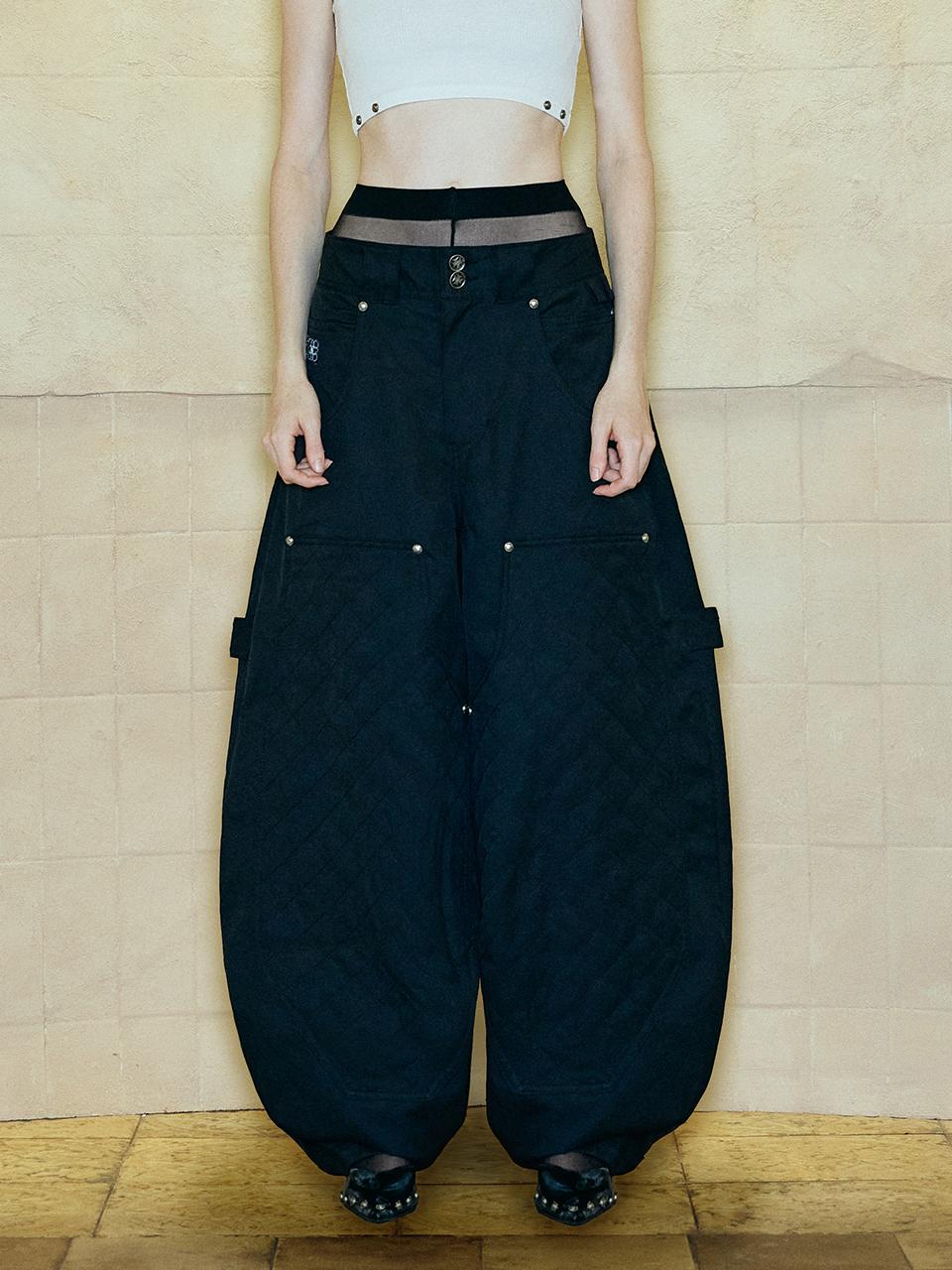 OPUS 0012 Knee Pad Carpenter Balloon Pants [Black]