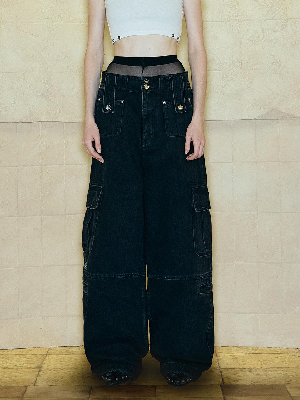 OPUS 0012 Liquid Fit Cotton Cargo Pants [Black]