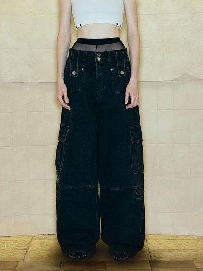 OPUS 0012 Liquid Fit Cotton Cargo Pants [Black]