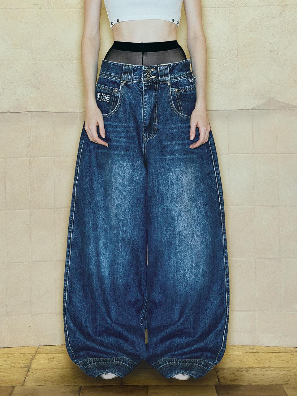 OPUS 0012 Op. 09 Melted Denim Wide Pants [Indigo]