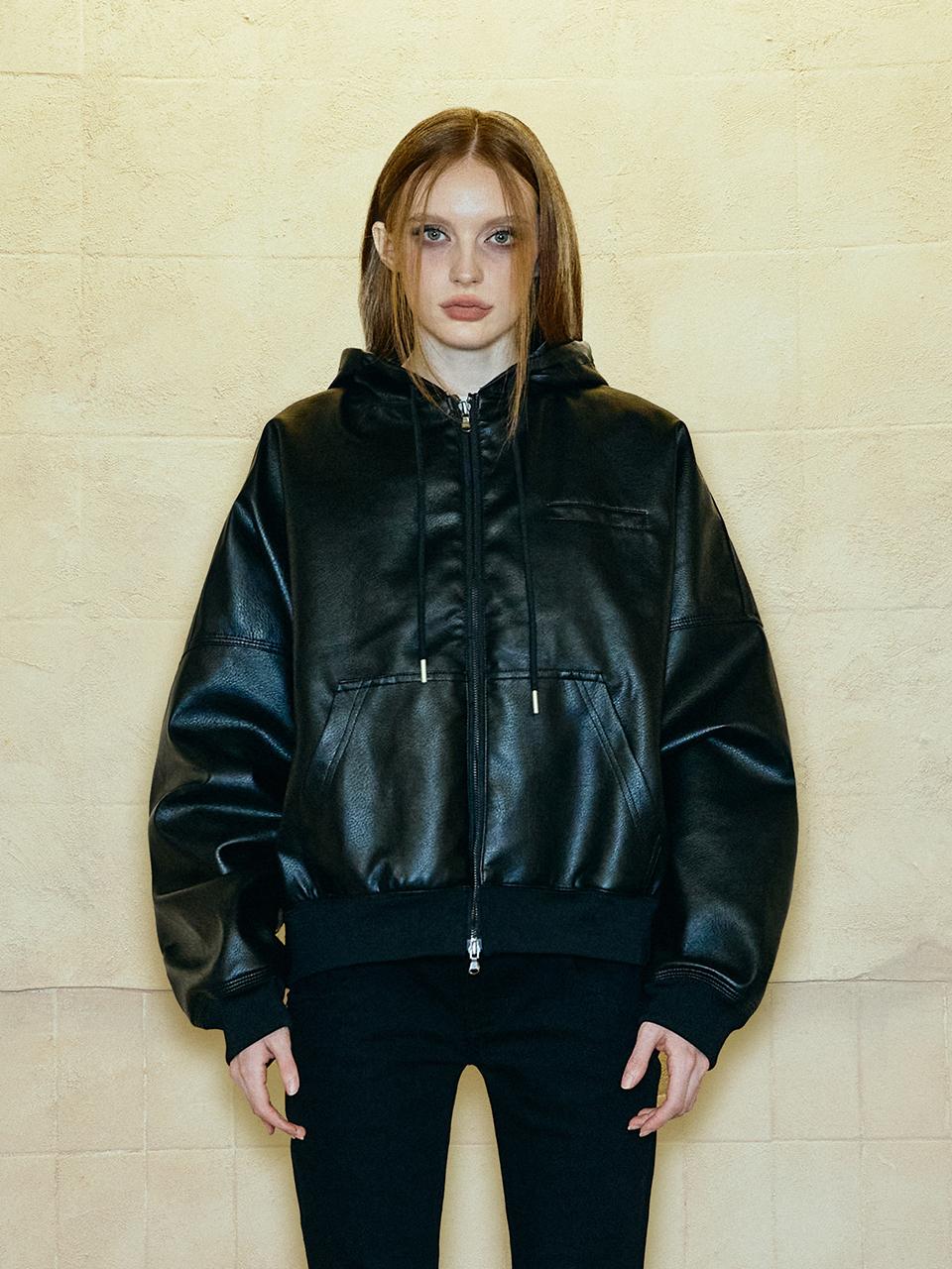 OPUS 0012 Padded Quilted Hooded Zip Jacket [Black]
