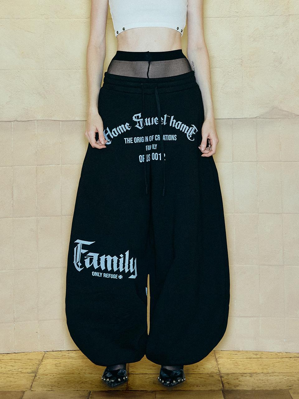 OPUS 0012 Vintage Balloon Fit Cotton Sweat Pants [Black]
