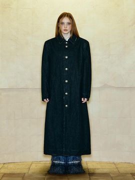 OPUS 0012 Vintage Destroyed Denim Premium Coat [Black]