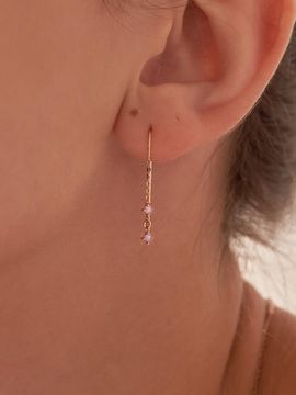 OR D`OR [14K] Glass Opal Drop Earrings