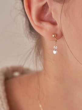 OR D`OR [14K] Round drop earrings