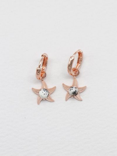 OR D`OR Agate Starfish One Touch Earrings