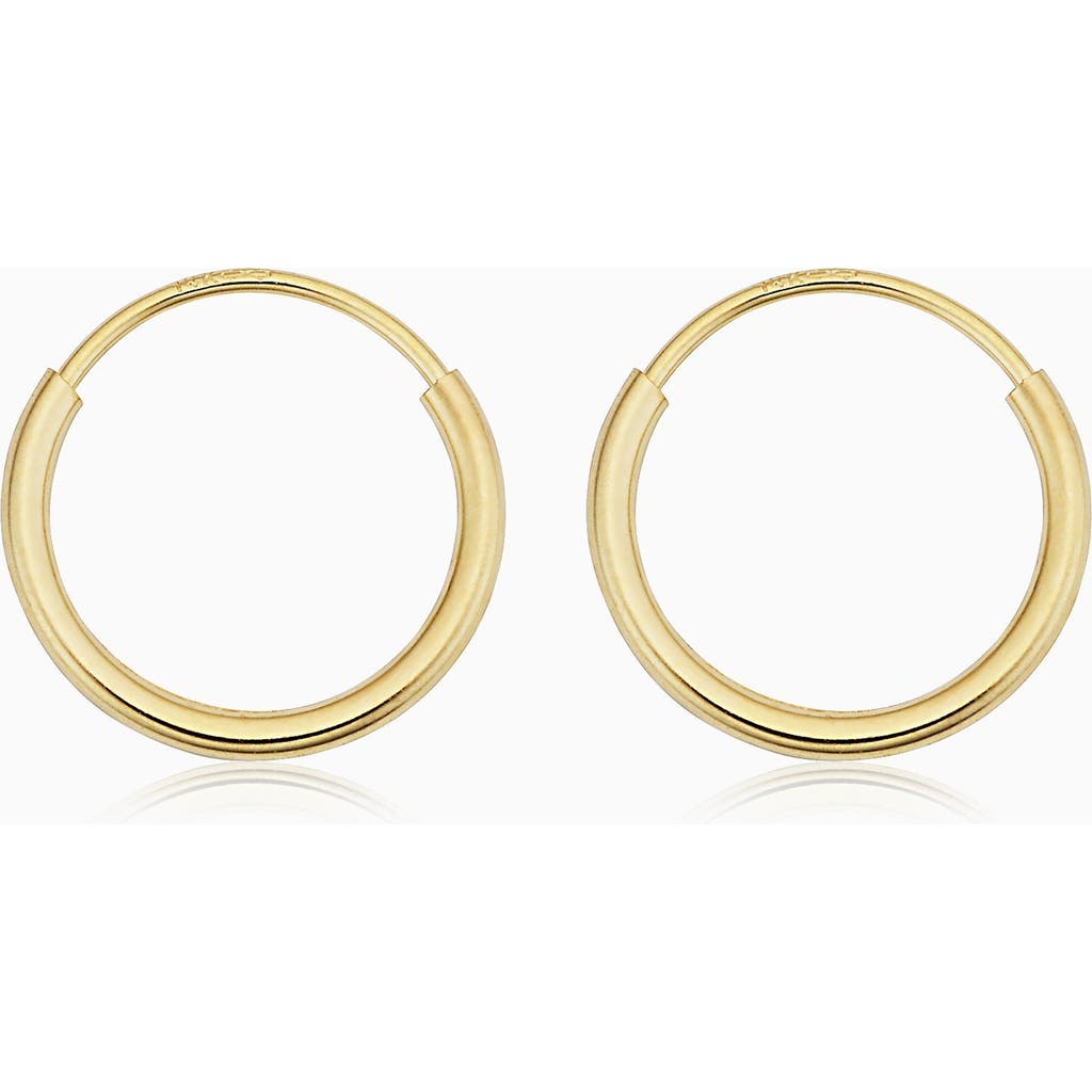 Oradina Oradina 14K Yellow Gold Easy Day Petite Endless Hoops 