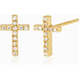 Oradina Oradina 14K Yellow Gold Faith Diamond Studs 